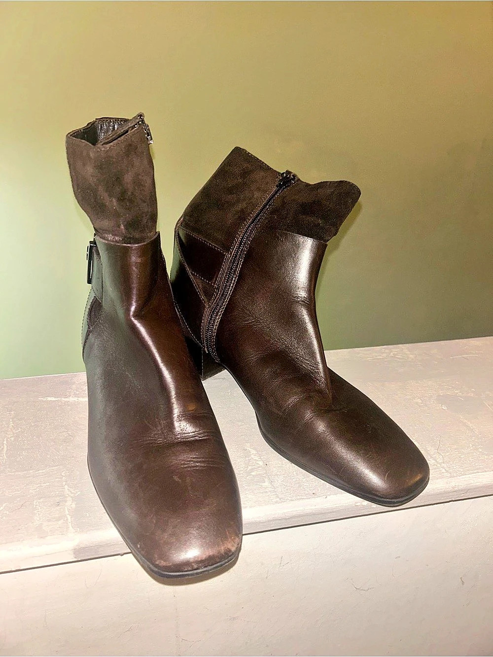 Aquatalia Leather Ankle Boots Brown US 10